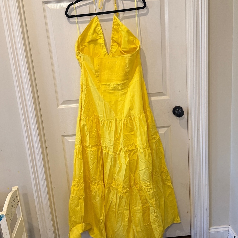 Prabal Gurung for JC Penny yellow tiered halter maxi dress, size 18 - Picture 8 of 10